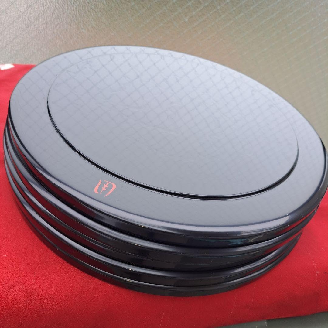 越前漆器 尺2強サイズ 丸型 卓上膳×5客】天然木製 未使用/長期保管品