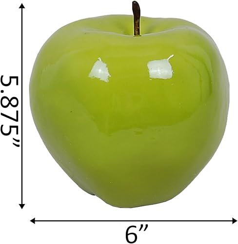 Miniatura 2 de Flora Bunda Centro de mesa grande artificial brillante de 6 pulgadas, manzana, verde