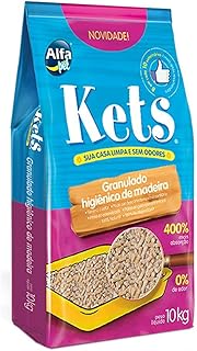 Areia AlfaPets Kets Granulado Higiênico de Madeira - 10kg