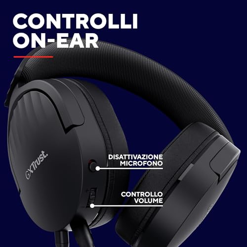 GXT 489 Fayzo Cuffie Gaming per PC, PS5, PS4, Xbox Series X|S, Switch, Mobile, Jack Audio 3.5 mm, 85% Plastica Riciclata, Over-Ear Cuffie con Microfono Noise Cancelling - Nero - Cuffia gaming - Immagine 5
