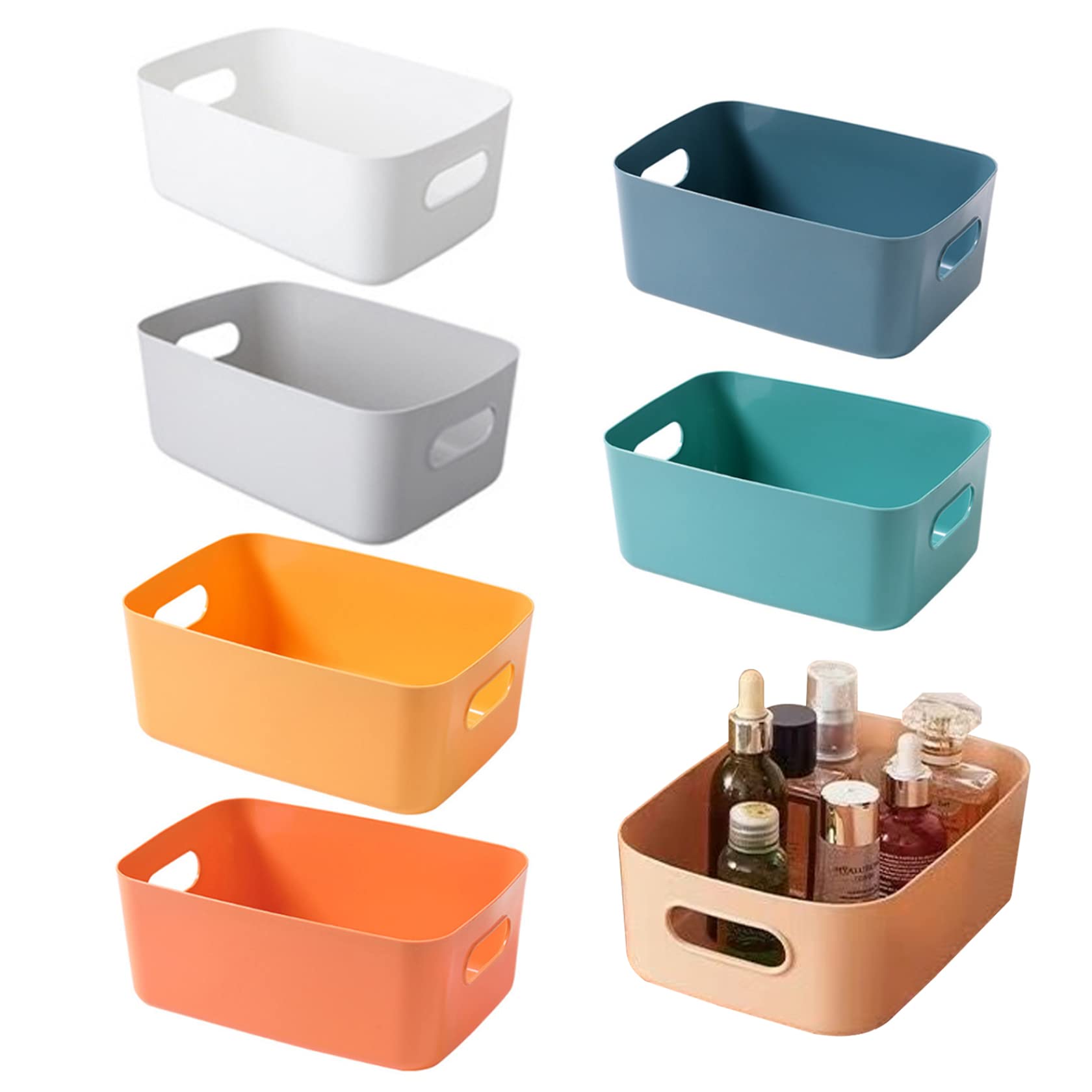 Organisateur à domicile multicolore 7 pièces idéal pour étagères de cuisine et bain