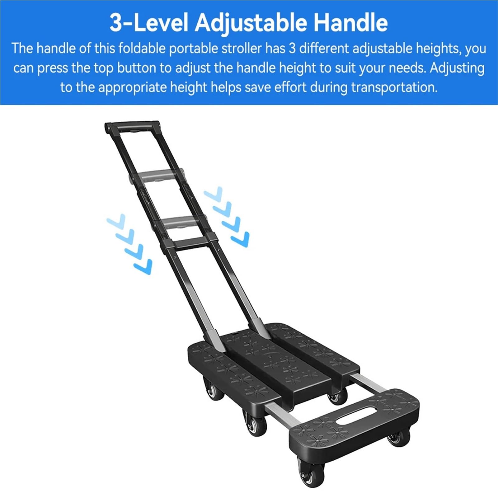 hogar Carretilla Carro de Transporte Carro Plataforma Plegable, Saco Mano, Carretilla Transporte, Resistente, 270KG