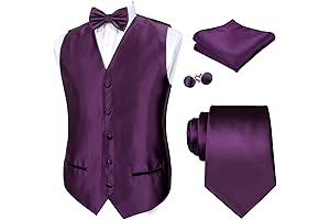 Elegant Purple Vest and Bow Tie Set: The Epitome of Suave