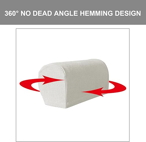 Miniatura 5 de RRNAR Fundas para sillones de reposabrazos, fundas de reposabrazos antideslizantes de poliéster Spandex para sofá, sofá, sofá, color azul, regular