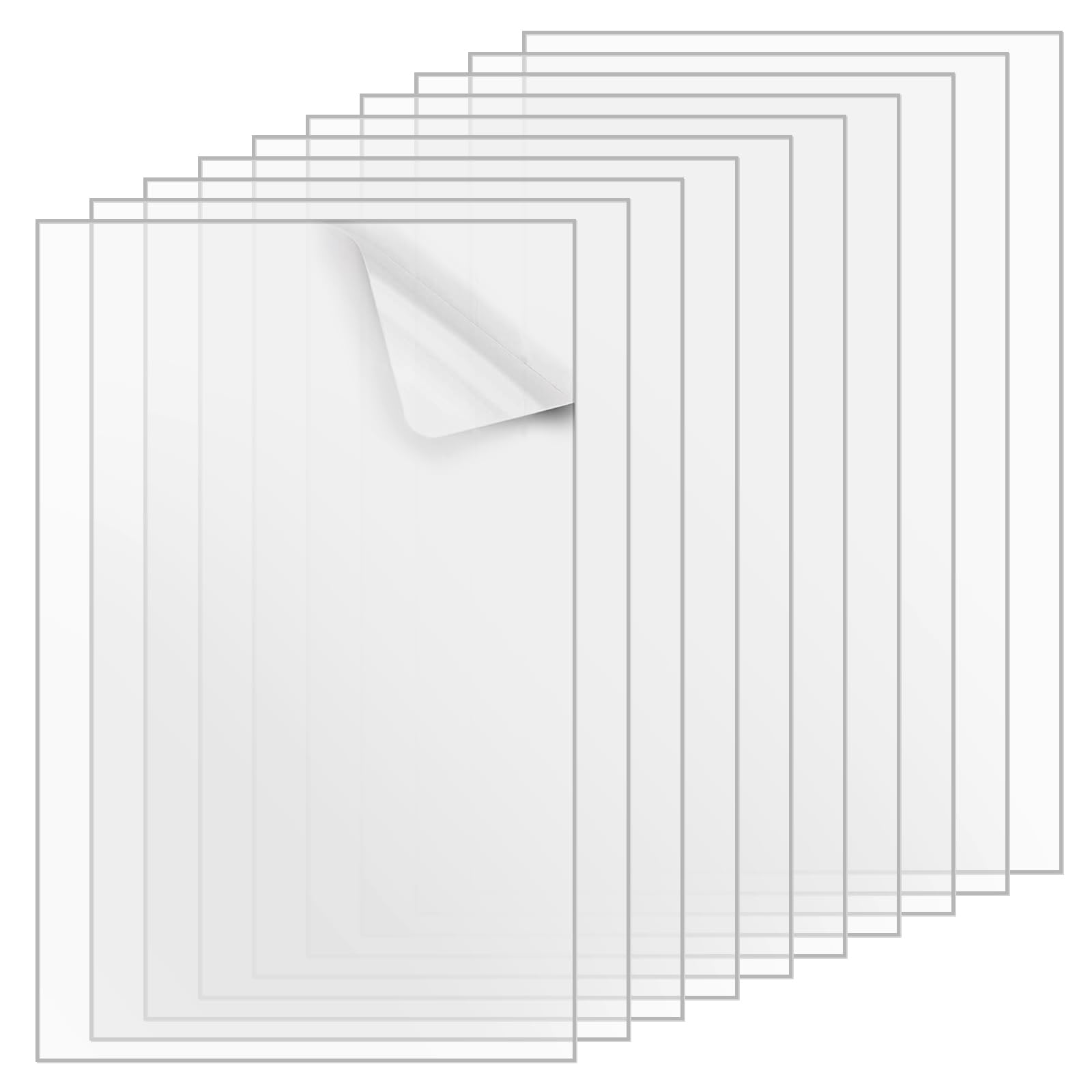 10Pcs Perspex Sheet 1mm A4 Acrylic Sheet Clear Plastic Sheets Transparent Acrylic Panels Boards Plexi Glass for Crafting Painting Picture Frame Glass DIY Display, Easy to Cut 297 x210mm