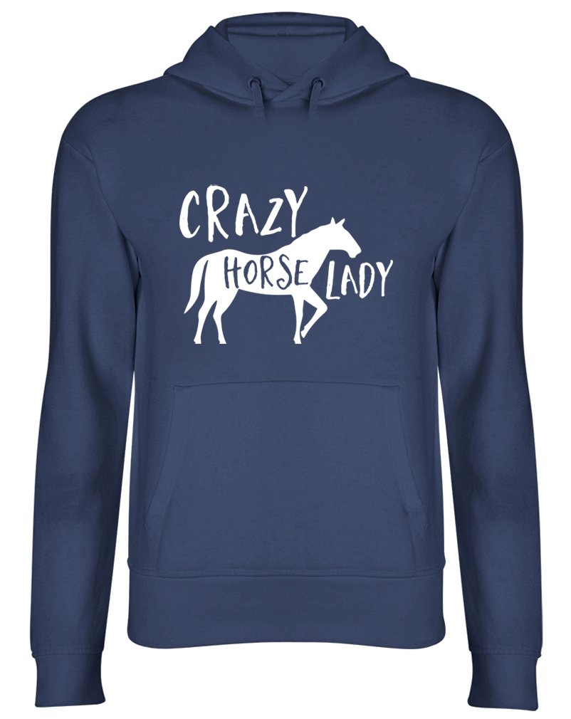 Crazy Horse Lady Hooded Top Unisex Hoodie Navy Blue