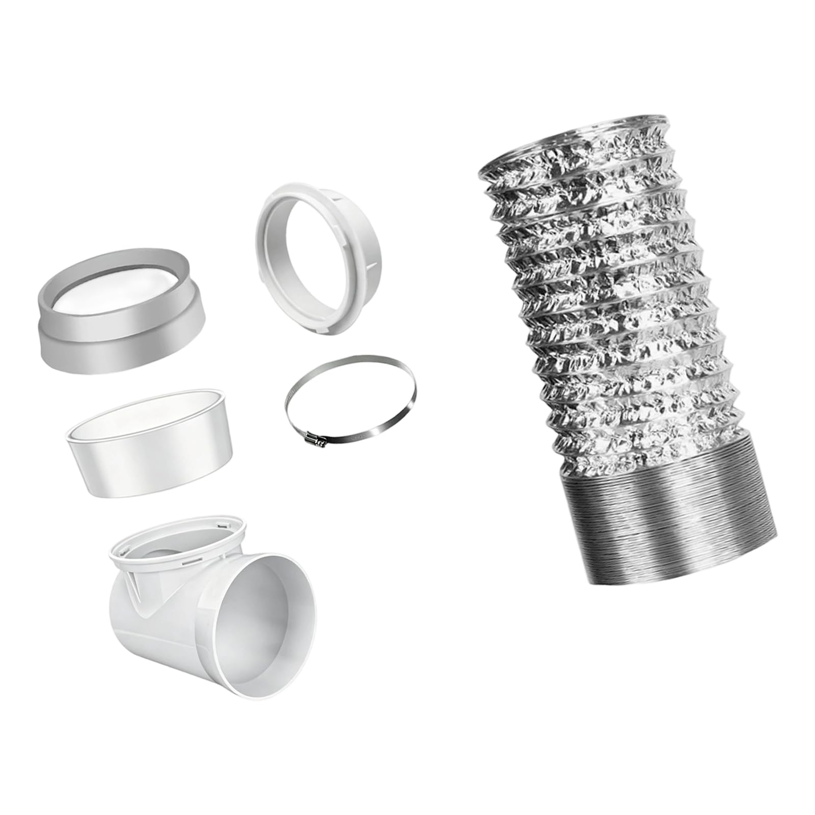 Tfaoys No. 6 Standard 4 Inch Dryer Vent Hose Assembly With Reflective Foil Duct For Temperature Management Dryer Duct Set