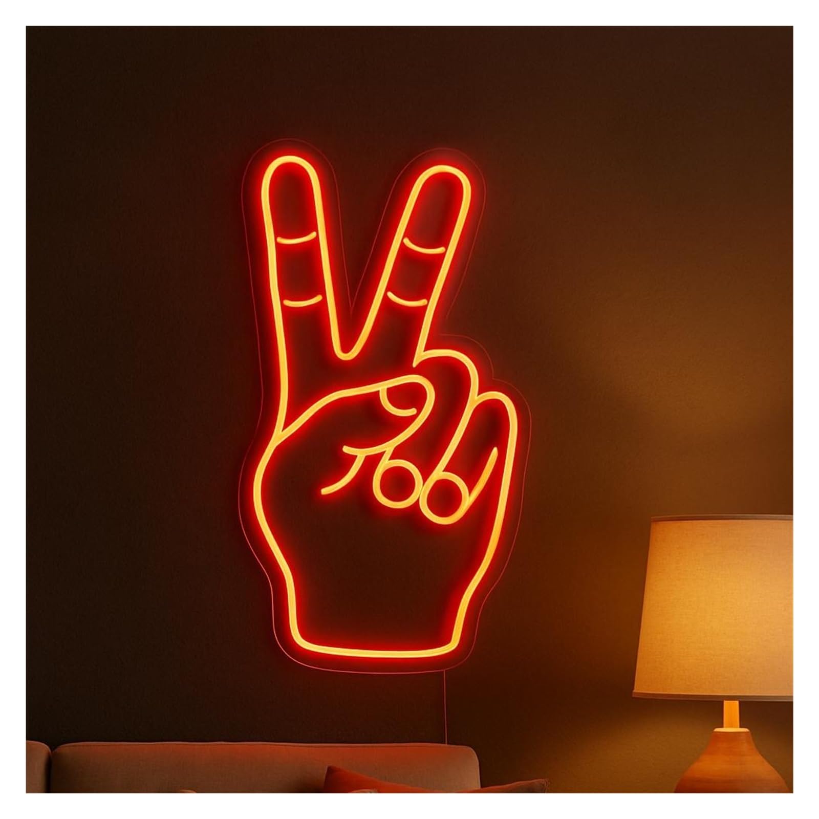 SHOUXI Sign Lamp Gesture Neon Sign, Suitable for Home Wall Decor with Dimmable 51cm
