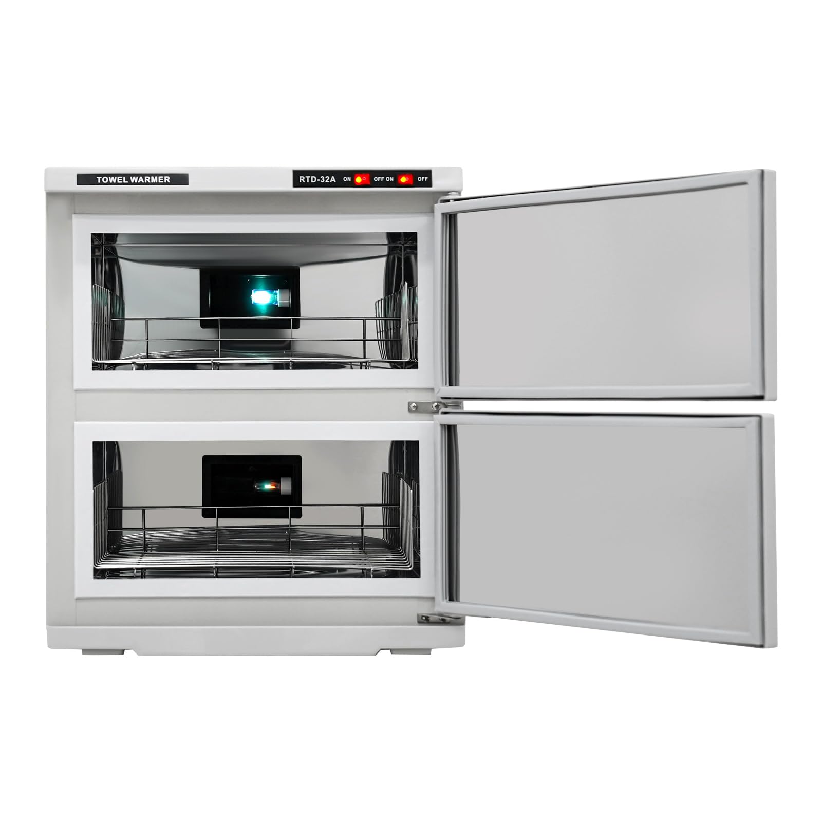Handtuchwärmer 32 L, Handtuchschrank 45 × 34 × 51,5 cm | 300 W Kompressenwärmer, 75 °C, stabile Füße, 2 Ebenen Heißhandtuchwärmer für Salon, Spa, Hotel, Massage und Friseur