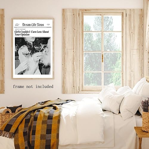 Miniatura 7 de Generic Arte de pared de periódico retro en blanco y negro, moderno, para cóctel, para decoración de bar, bar, bar, bar, decoración de pared, 8 x 12