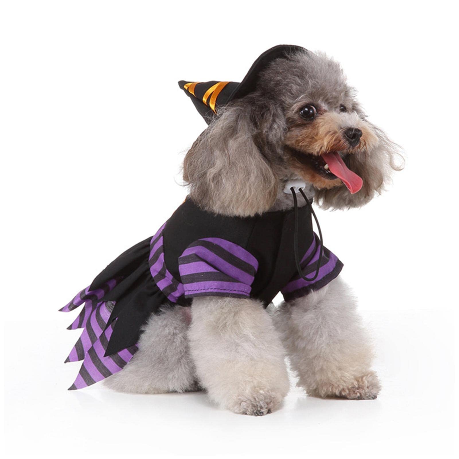 Imtrub Disfraz de mago de perro, gato lila, suave, disfraz de Halloween, cosplay lavable a máquina, para regalos de fiesta, disfraz de mago para el día a día, fiestas