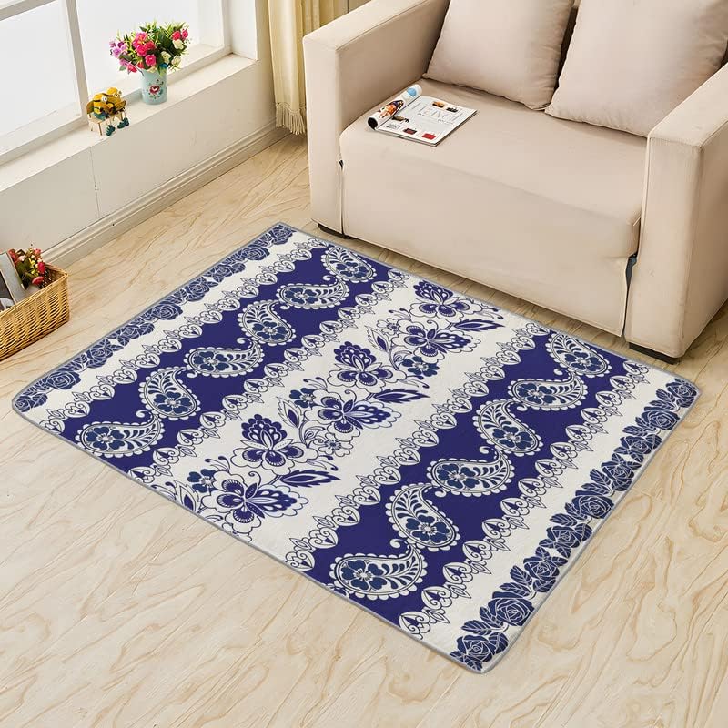 Miniatura 23 de Alfombras lavables para entrada, sala de estar, dormitorio, alfombra floral y decoración del hogar, alfombra bohemia de 2 x 3, antideslizante