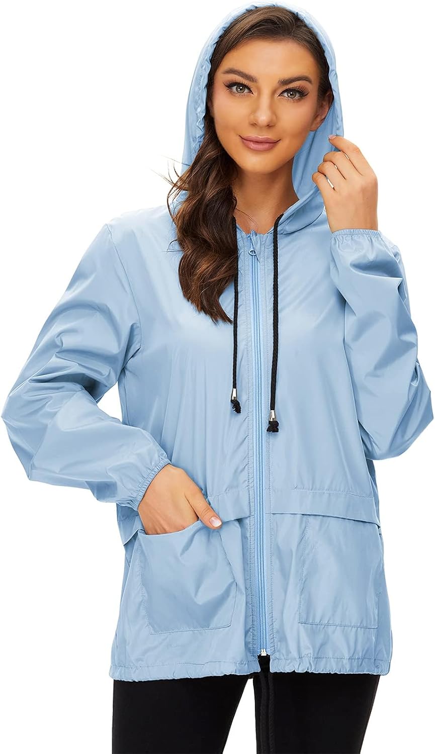 Century Star Packable Rain Jackets for Women Waterproof Lightweight Raincoat with Hood Windbreaker Jacket Women Rain Coats - Image 2