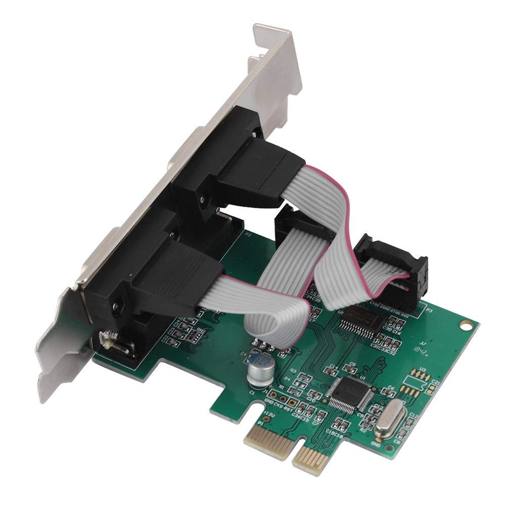 Diyeeni Carte PCI Express Double Port 2 Ports + 1 Port parallèle, Port série PCIe, Carte combinée Port parallèle Carte PCI Express Compatible avec UART 16C450/16C550