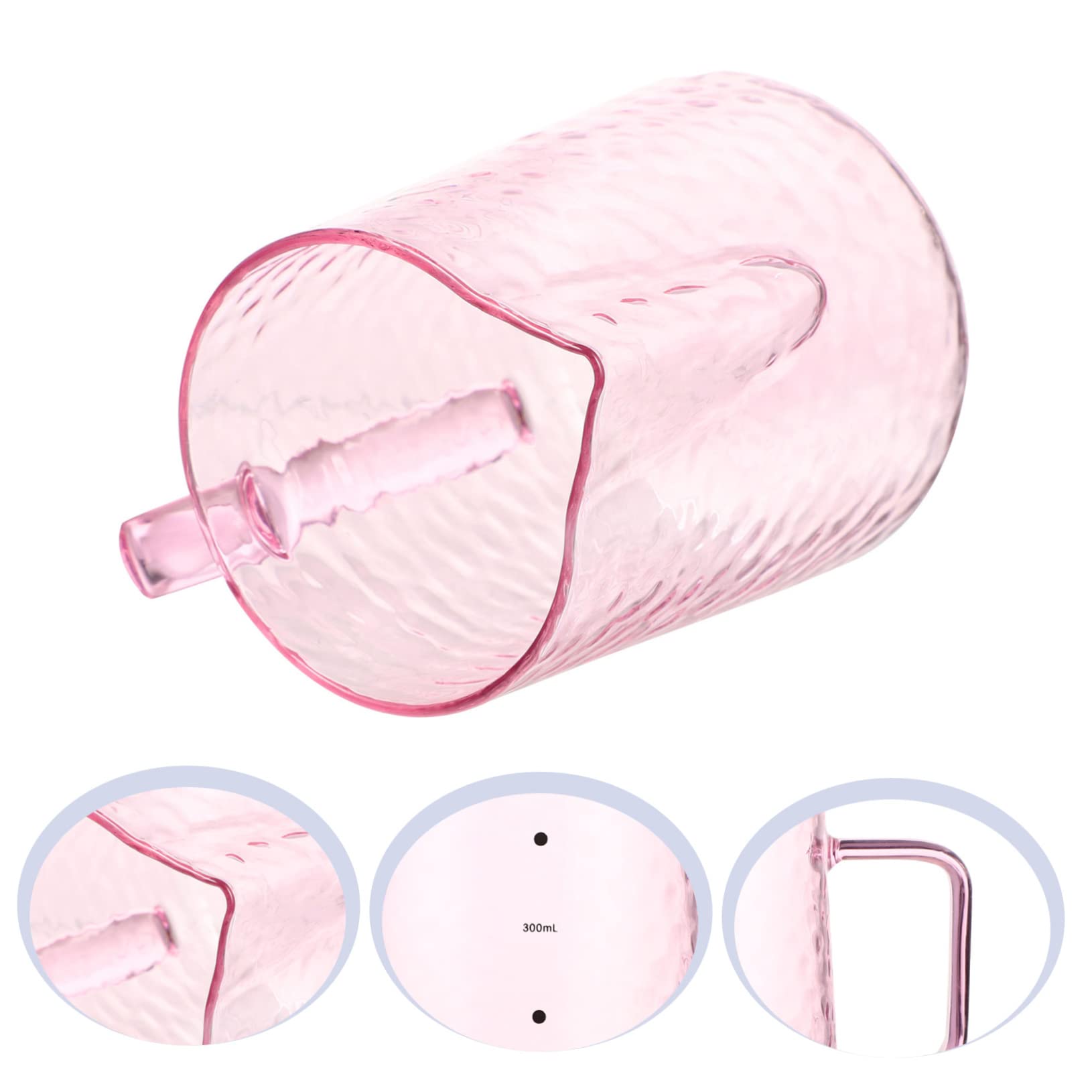 Cabilock 500ml Pink Glass Milk Jug Coffee Pot Beak Cup Portable Server Milk Can Kitchen Gadget