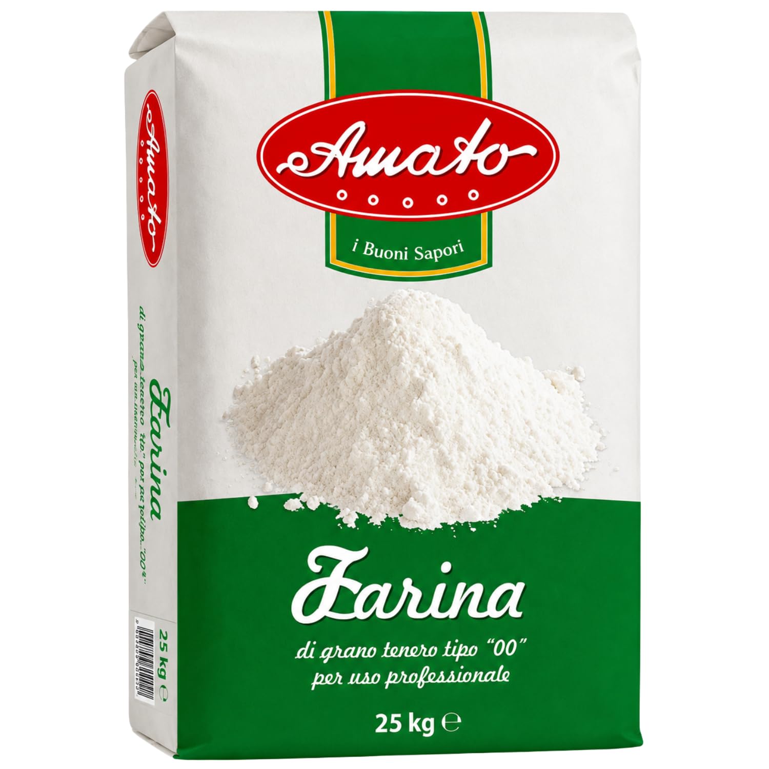 Amato Farina Tipo 00 di Grano Tenero 25 kg, Farina per Pizza, Pane, Dolci, Pasta Fresca e Lievitati, Ideale per Impasti Soffici, Confezione Multipla da 1/2 Pezzi (2 PEZZI)
