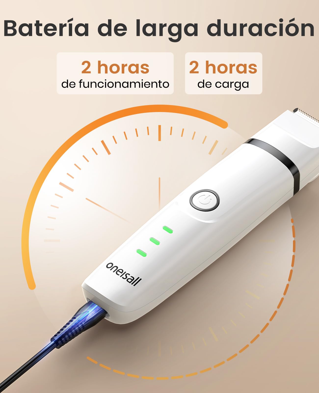 oneisall Juego de afeitadora 3 en 1 para gatos, afeitadora silenciosa para gatos, cortapelos profesional para y perros, para patas, nalgas, anudados, dingleberry (Blanco)