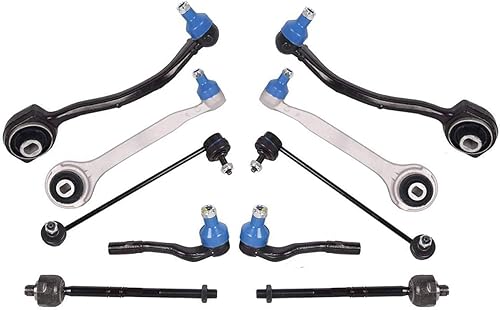 TOPAZ 10 Pcs Front Upper & Lower Suspension Control Arms Tie Rod End Sway Bar Replacement for Mercedes-Benz C230 C240 C280 C320 CLK320 CLK350