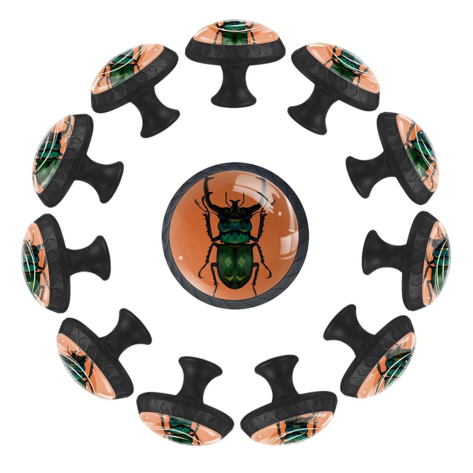 Poignées de tiroir rondes 35 mm lot de 12 boutons de meuble Bull Demon Insect commode de chambre