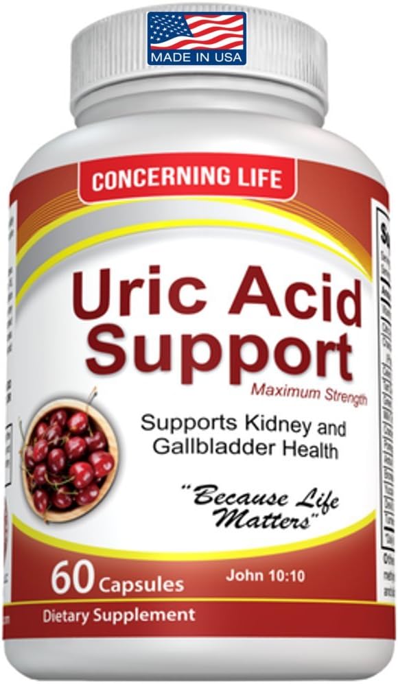 Uric Acid Support, Cleanse & Kidney Function Control - Supports A healthy Natural Gout Inflammation - Herbal Cleanse Detox for Joint Pain Swelling & Stiffness Includes Tart Cherry, Celery Seed Extract