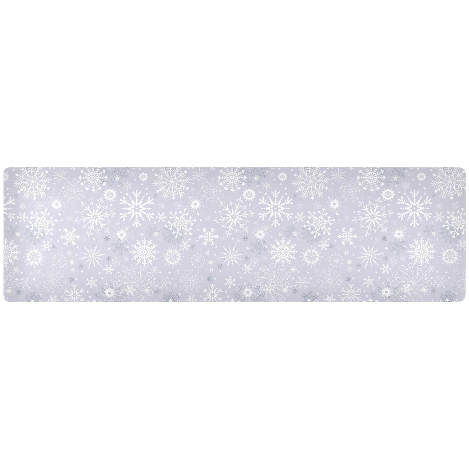 Gray White Winter Snowflakes Christmas Trivet Table Runner 40 Inches Long Trivet for Hot Pots and Pans/Hot Dishes,Table Protector Heat Up to 230F,