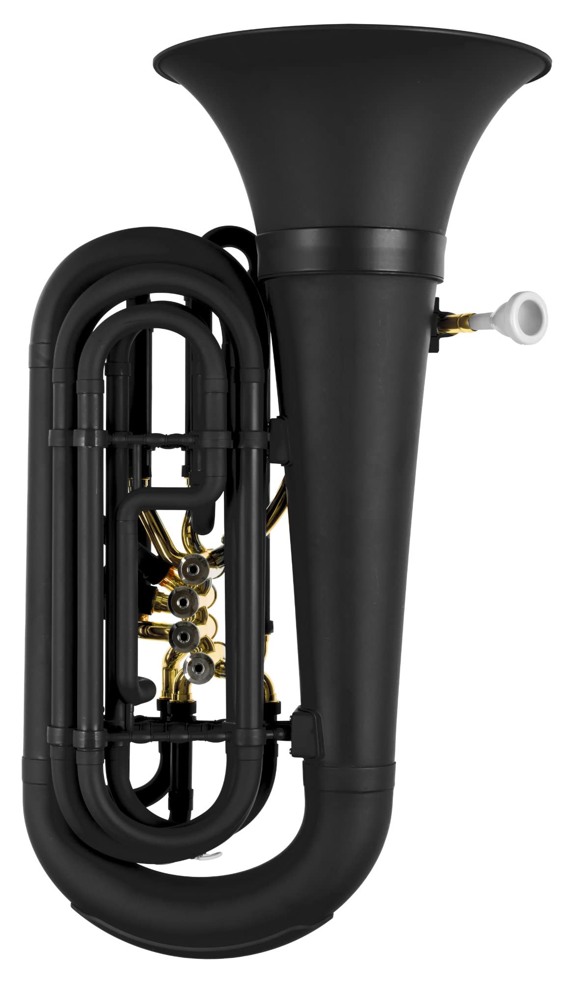 Classic Cantabile MardiBrass Tuba Bb en plastique - Extrêmement légère & très stable - Corps en ABS plastique - Soudure et mécanisme en laiton - avec housse et embouchure - Couleur : noir mat