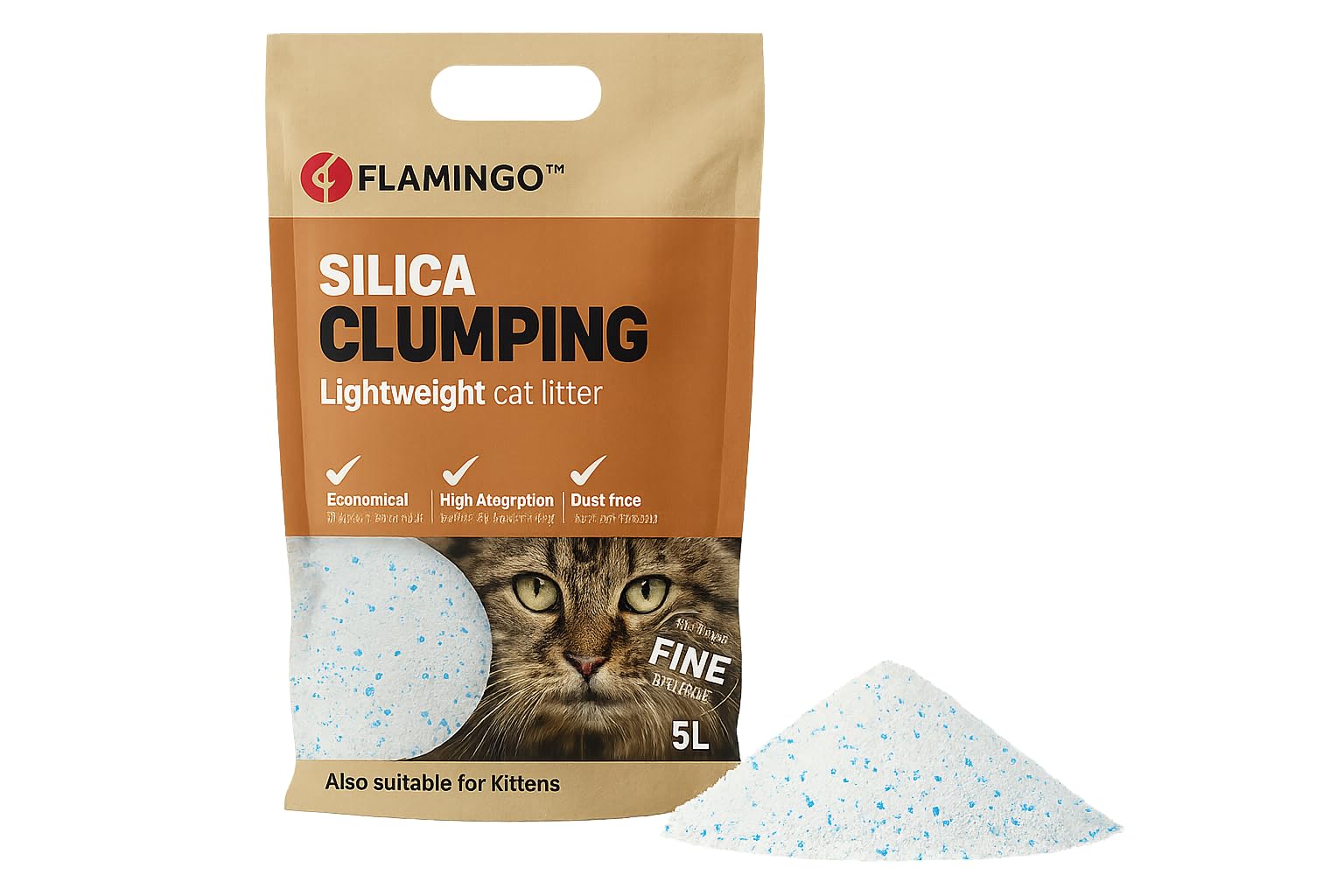 Silica Fine Clumping Regular Cat Litter 5L