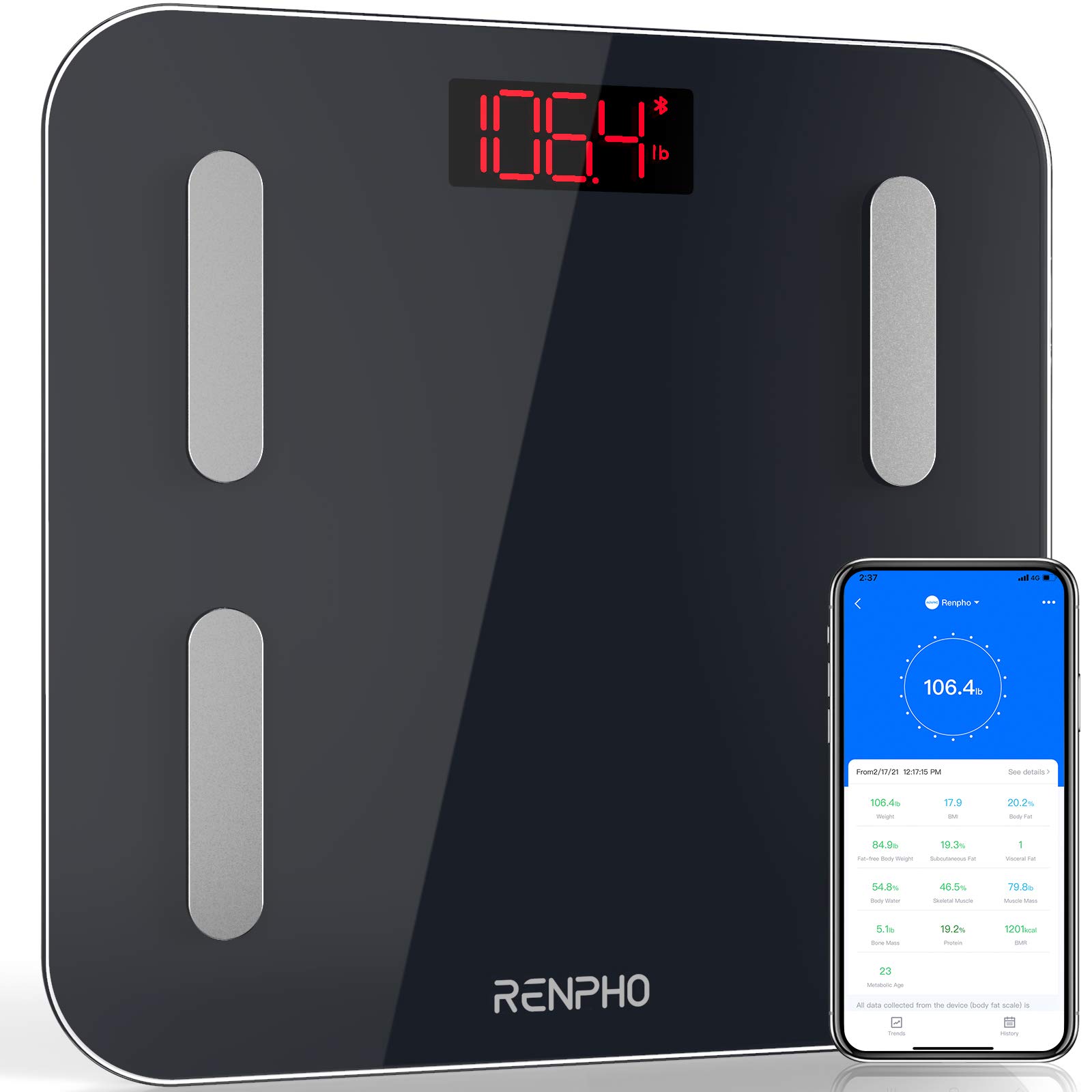 RENPHO Body Fat Scale, Digital Bathroom Scales for Weight Loss, Fitness