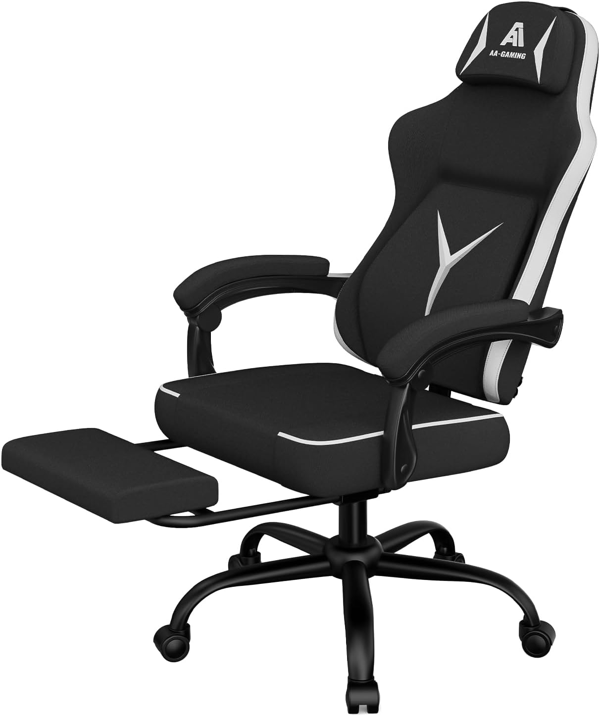 AA Products Gaming Chair Ergonomic High Back Computer RacingChair Adjustable Office Chair with Footrest, Lumbar Support SwivelChair -BlackGrey