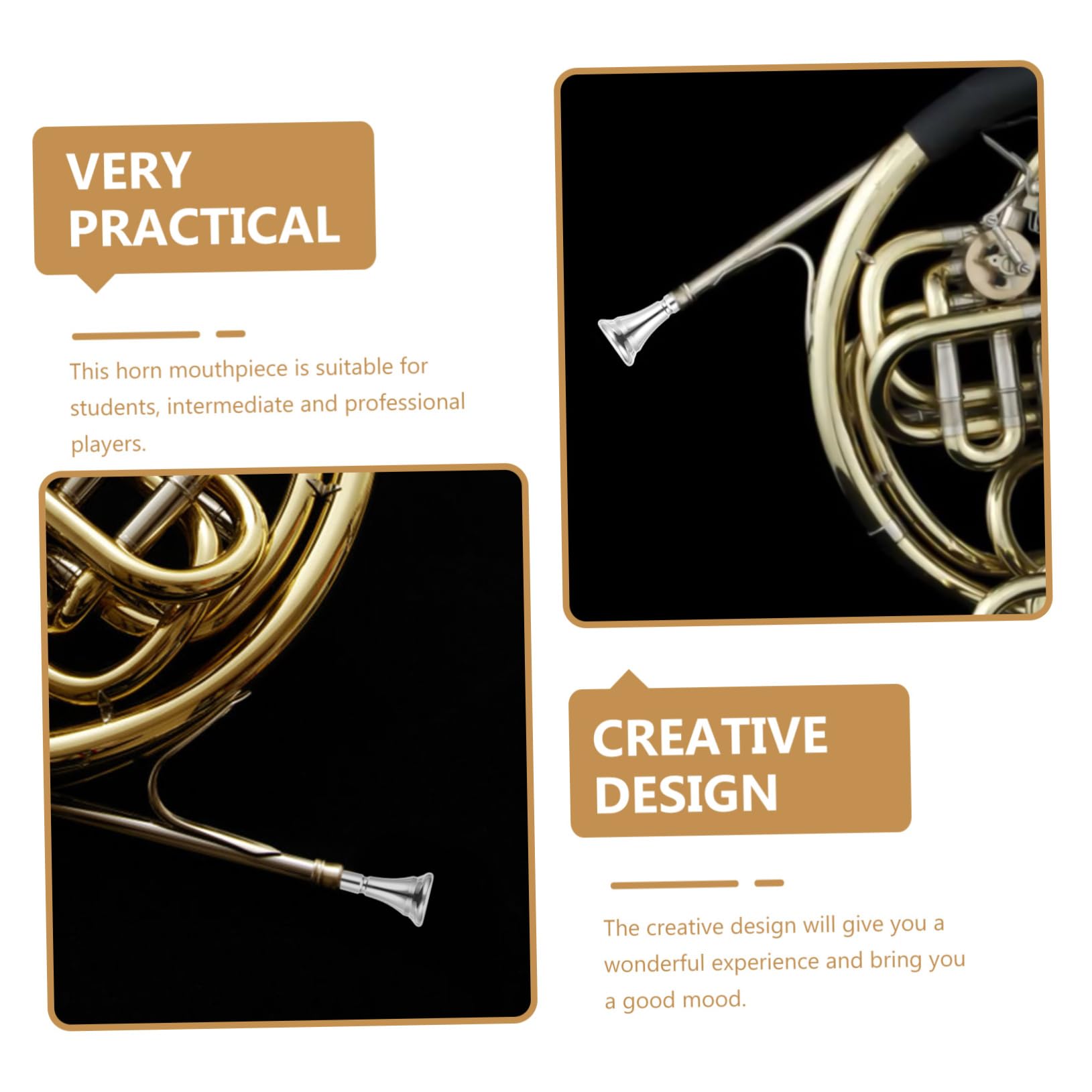 Generic Horn Accessories Baritone Horn Mouthpiece Silver Comfortable Design Excellent Sound for Levels