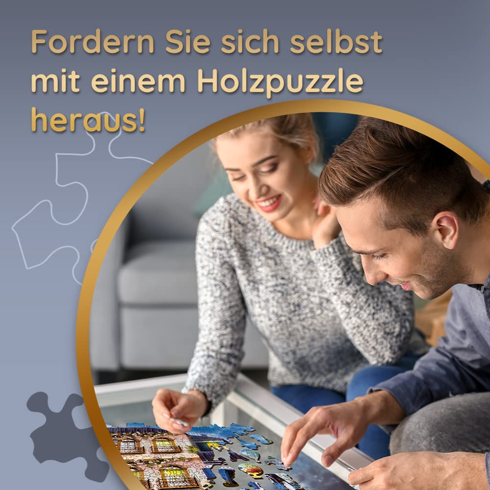 Trefl - Holzpuzzle, Buntes Katzenpuzzle - 1000 Teile, Wood Craft, unregelmäßige Formen, 100 Tierfiguren, hochwertiges modernes Puzzle, DIY, für Erwachsene und Kinder, holzpuzzle Erwachsene