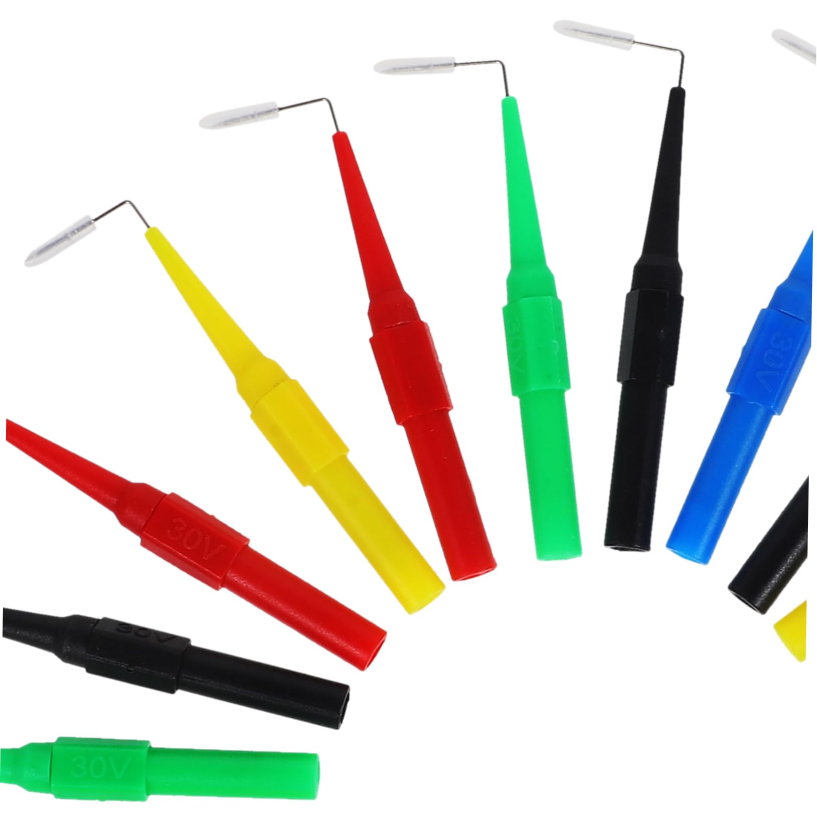 MAGICLULU 4 Set Puntali Tester Per Multimetro Test Per Automobilistici Misura Precisi E Resilienti Realizzati Rame E Inossidabile Per Spazi Ristetti E Isolamento Duro 15 Pezzi*4
