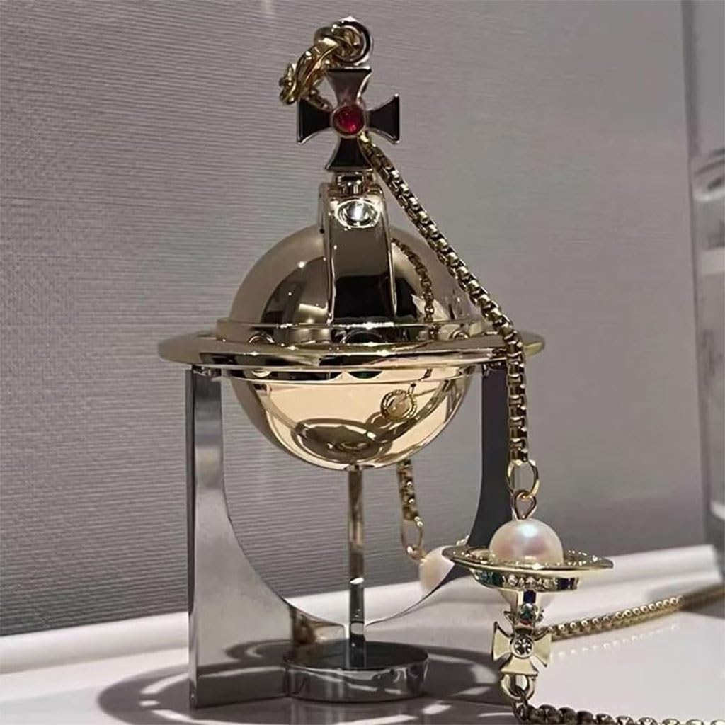 High-End Punk Saturn Necklace Butane Torch Lighter, Creative Sweater Necklace Pendant Refillable Lighter, Cool Men's and Women's Decorative Gifts(B)