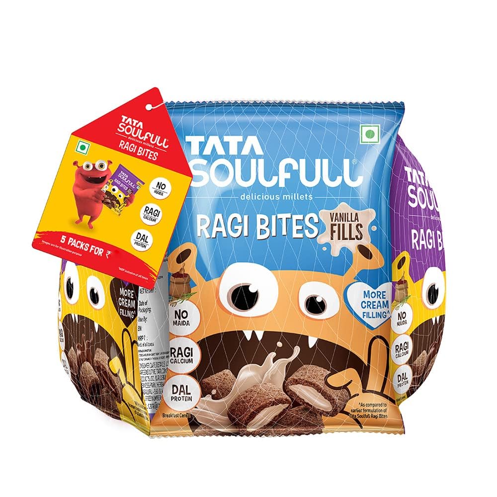 Tata Soulfull Ragi Bites Combo Pack, 102g (17g x6), Choco Fills, Vanilla Fills & Strawberry Fills, No Maida, Ragi Calcium, Dal Protein, Delicious Millets, Breakfast Cereal (B0D3VDBSY9) Amazon Price History, Amazon Price Tracker