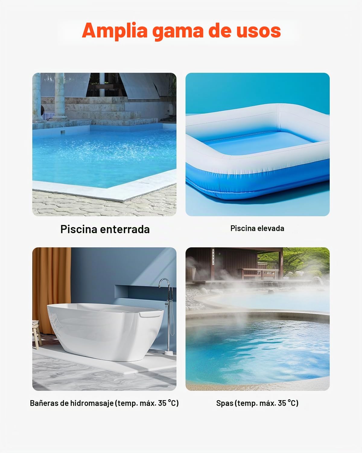 VEVOR Aspiradora de Piscina Recargable, Aspiradora de Mano Inalámbrica de 26 GPM para Jacuzzi con Poste de Extensión, para Limpieza Profunda y Succión Potente, para Piscinas Elevadas o Enterradas