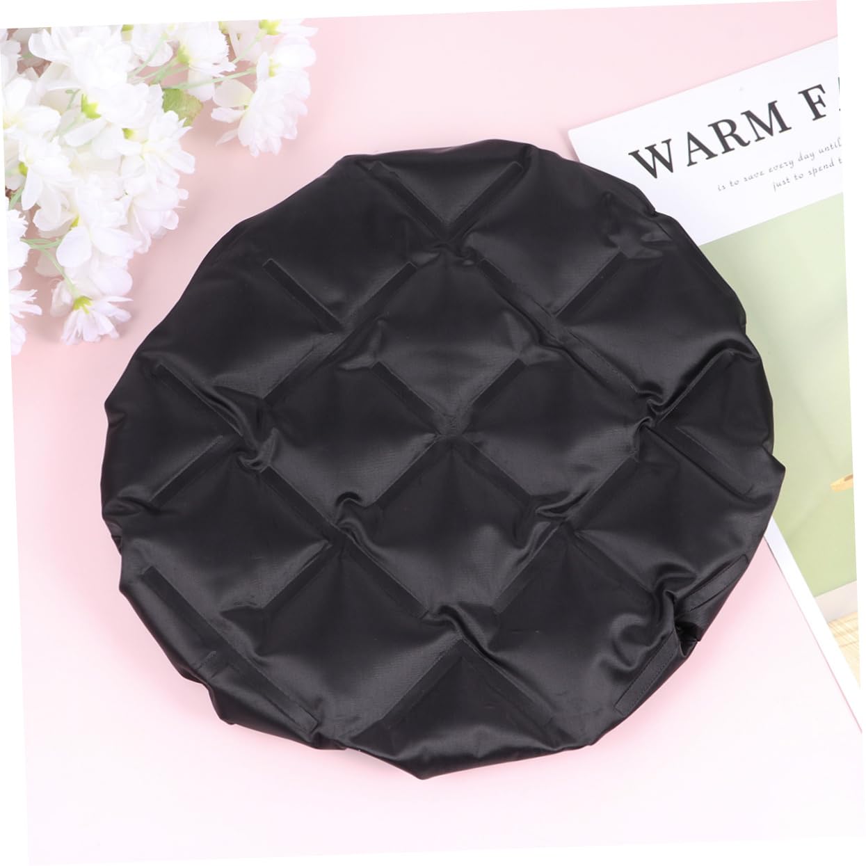 Gorro Térmico Cabello sin Enchufe, Negro, Gel y Tejido