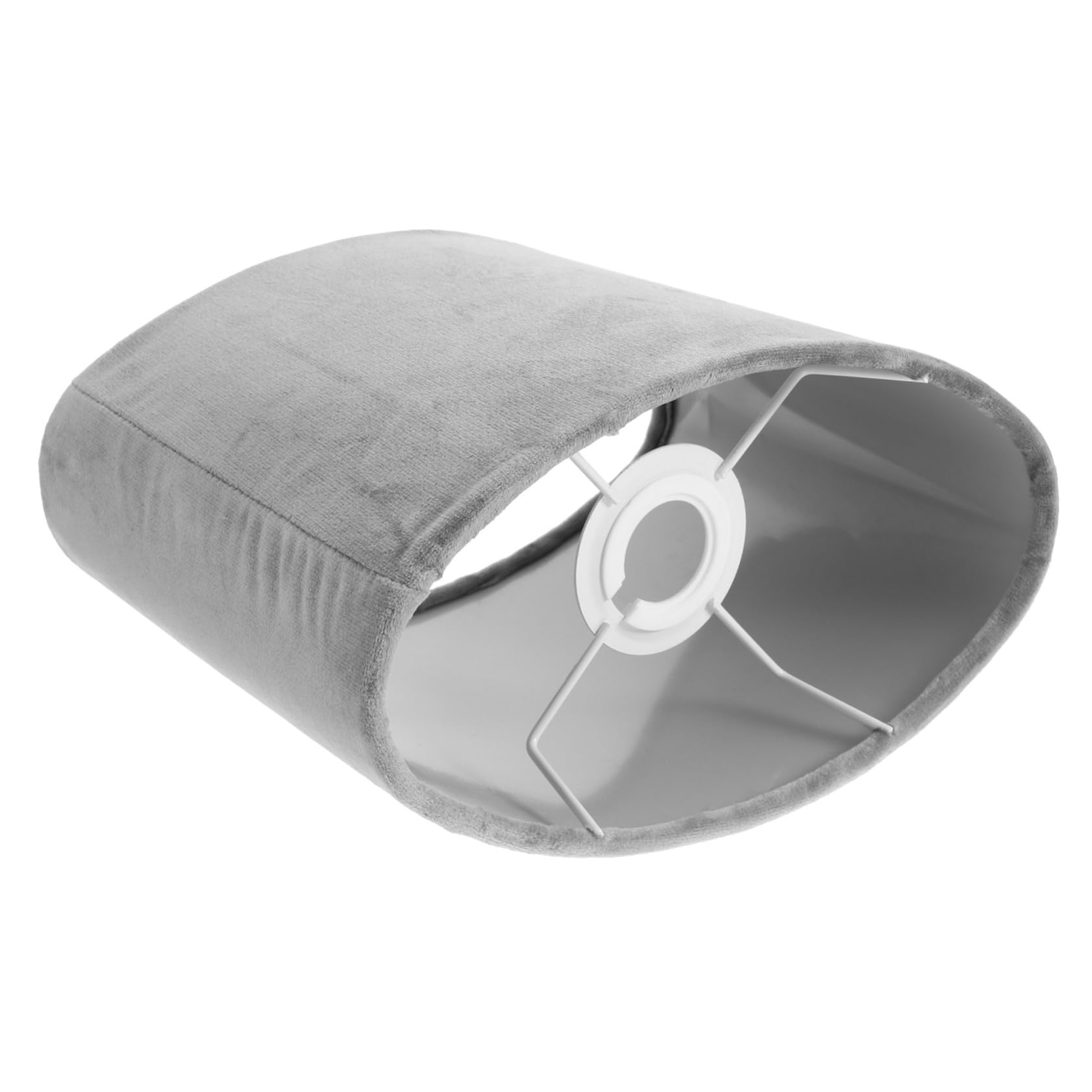 Gadpiparty Grey Lampshades Cloth Lampshade with Oval Shape Easy to Install Decorative Oval Lamp Shade for Bedroom and Living Room Protecting Lamp Accessory
