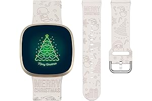 Engraved Winter Bands Compatible with Fitbit Versa 4/ Sense 2 Personalized Laser Christmas Bands