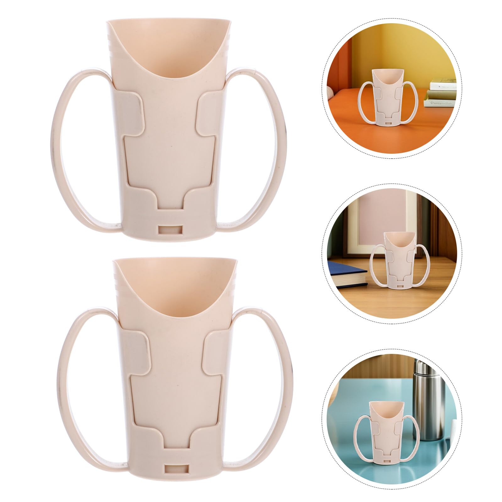2piezas Taza para Beber para Lactancia Vasos con Recorte de Molde Nariz y Asas Vaso de Plástico para Bebidas para Adultos Mayores para Rehabilitación de Terapia Hospitalaria Taza