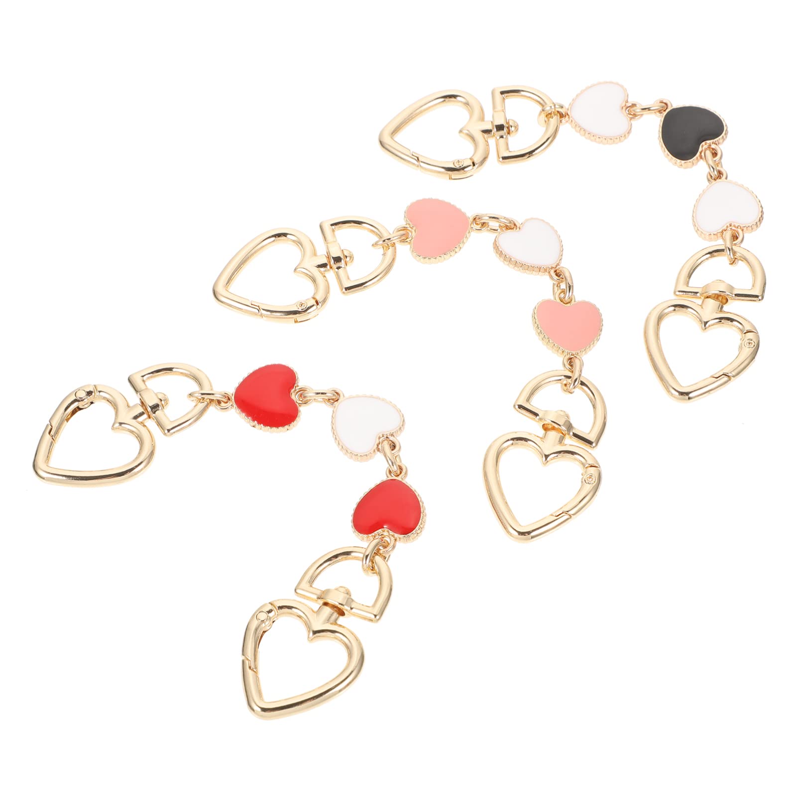 MilistenHeart Purse Strap Extender 3pcs Gold Metal Short Bag Chain Replacement Handbag Handles Accessory for Crossbody Bag