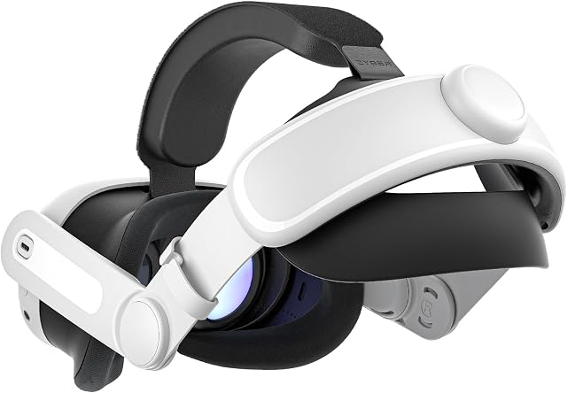 Zybervr Bracelet de tête pour Meta Quest 3, Comfort Elite Strap pour Oculus Quest 3 Accessoires, Léger réglable VR Remplacement de la sangle d'écoute
