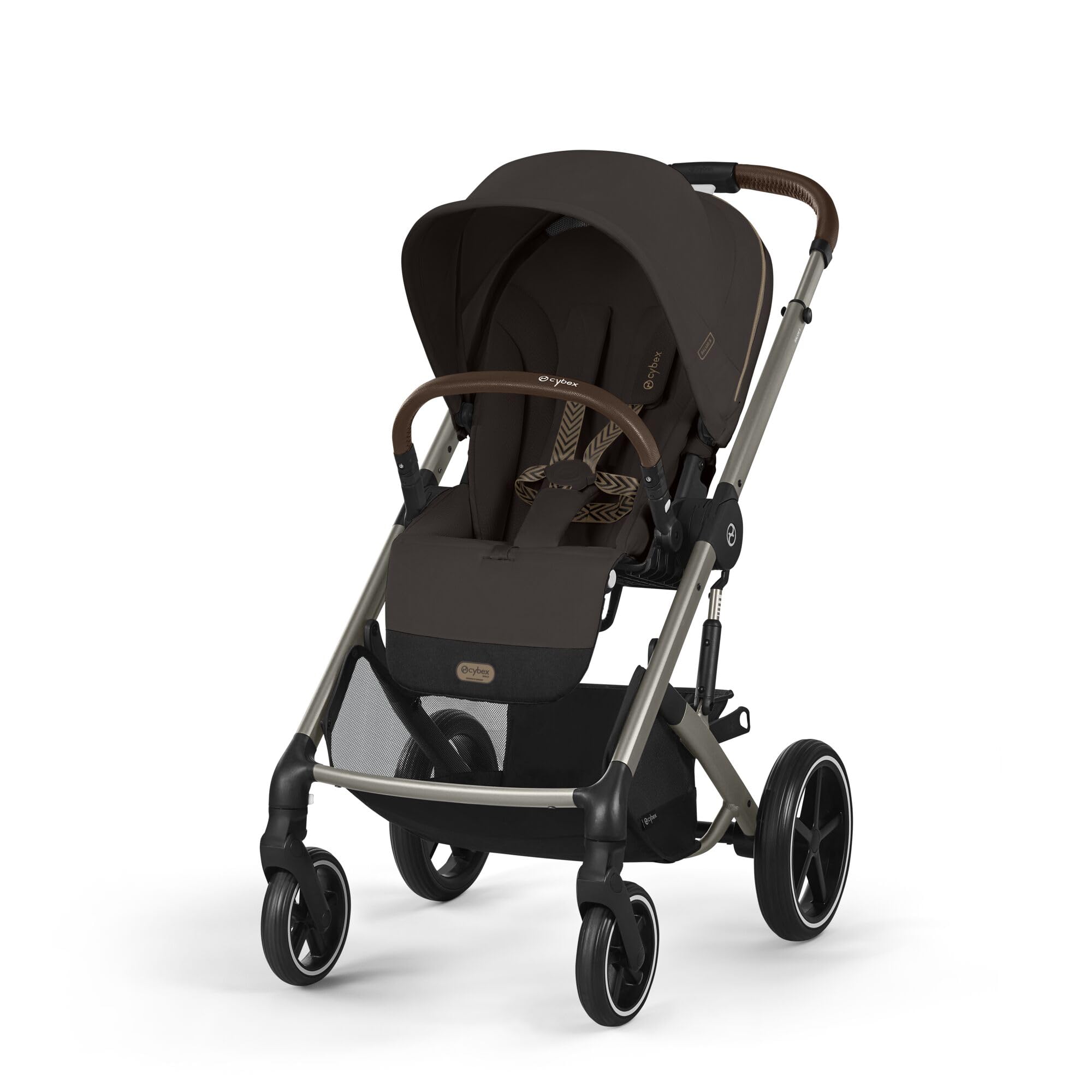 CYBEX Gold Poussette Balios S Lux, Position Allongée Ergonomique, Système de Ceinture à Une Main, De la Naissance à 22 kg (Environ 4 Ans), Chocolate Brown