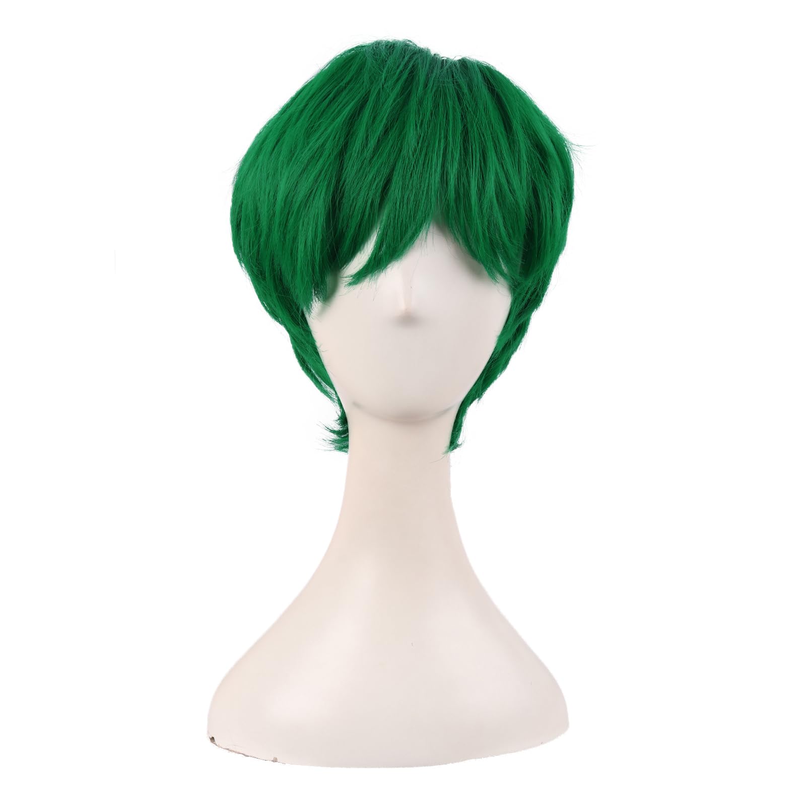 MapofBeauty 10 Inch Fashion Women Natural Short Curly Wig, Grass Green