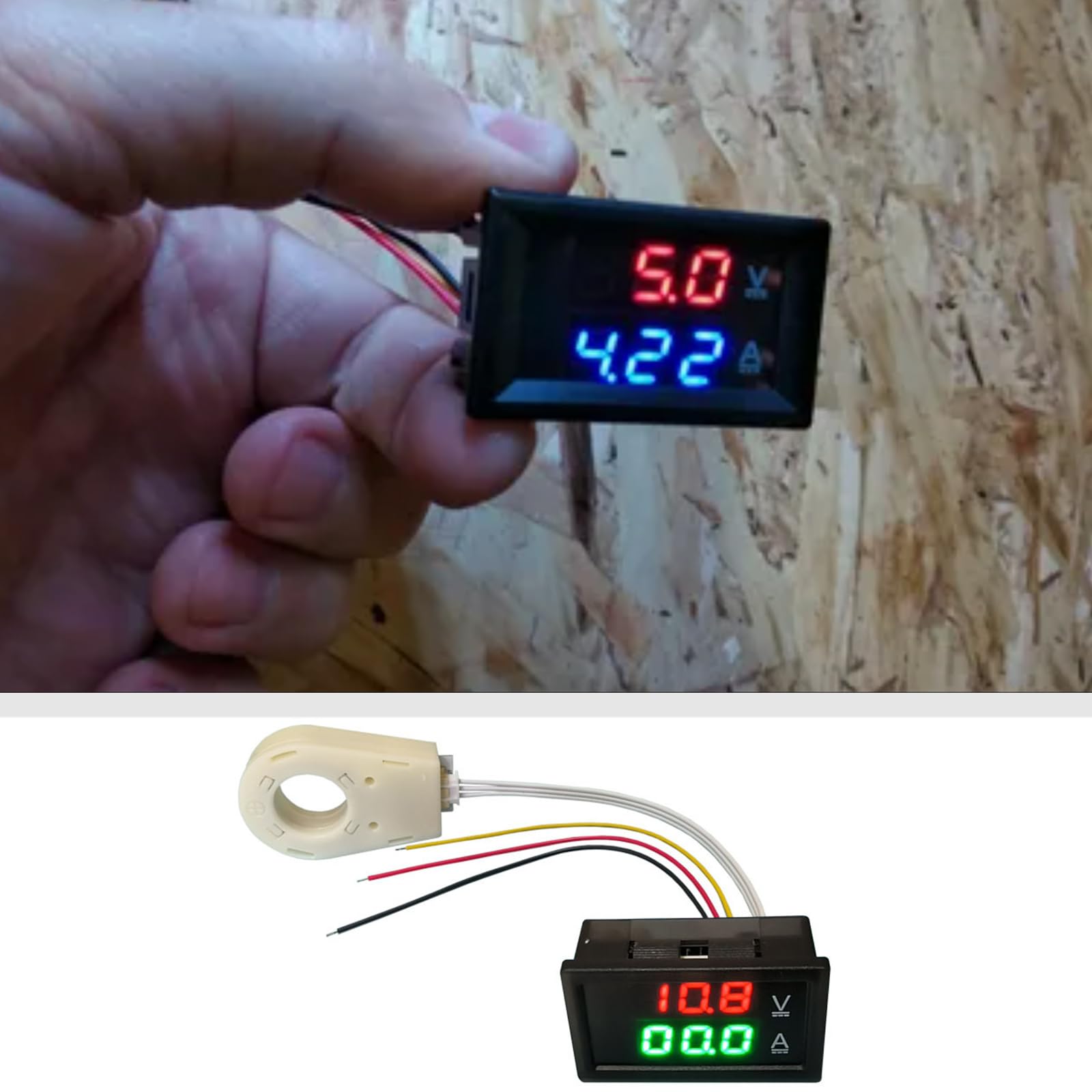 Voltmètre numérique ampèremètre DC300V 50-400A, testeur de Tension, Courant, 3 Bits, Double Panneau d ' Affichage LED, Tension
