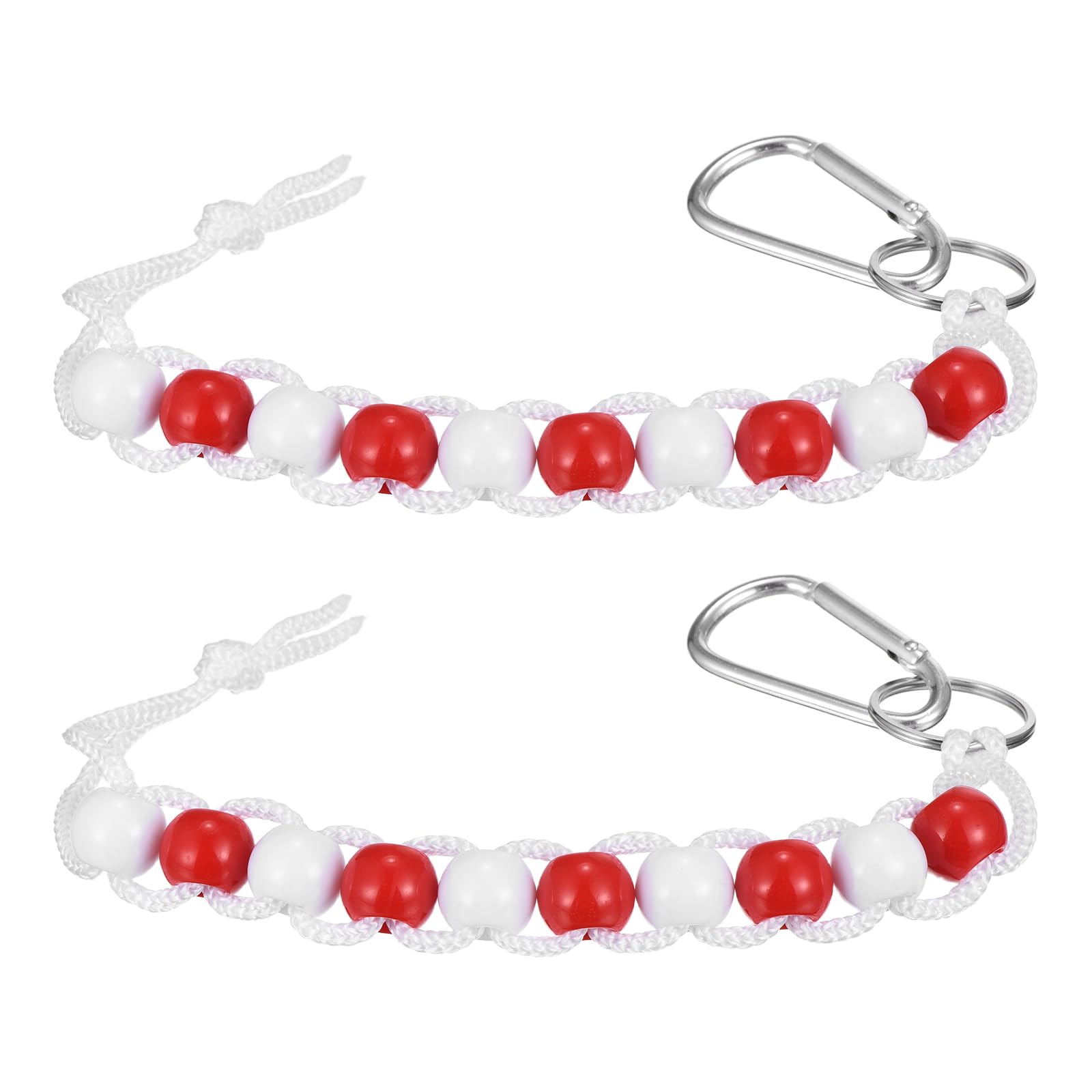 YELARXI Golf Beads Counter, Golf Ball Beads Bracelet Count Stroke Score Acrylic Sports Keeper Putting with Hook 2 Pcs & Red 5/ White 5 -Fitting for (Golfer/Training/Practice/Competition)