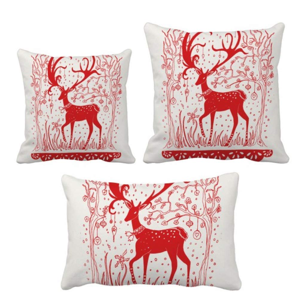 Housse de coussin cerf rouge pour la décoration de canapé en salon