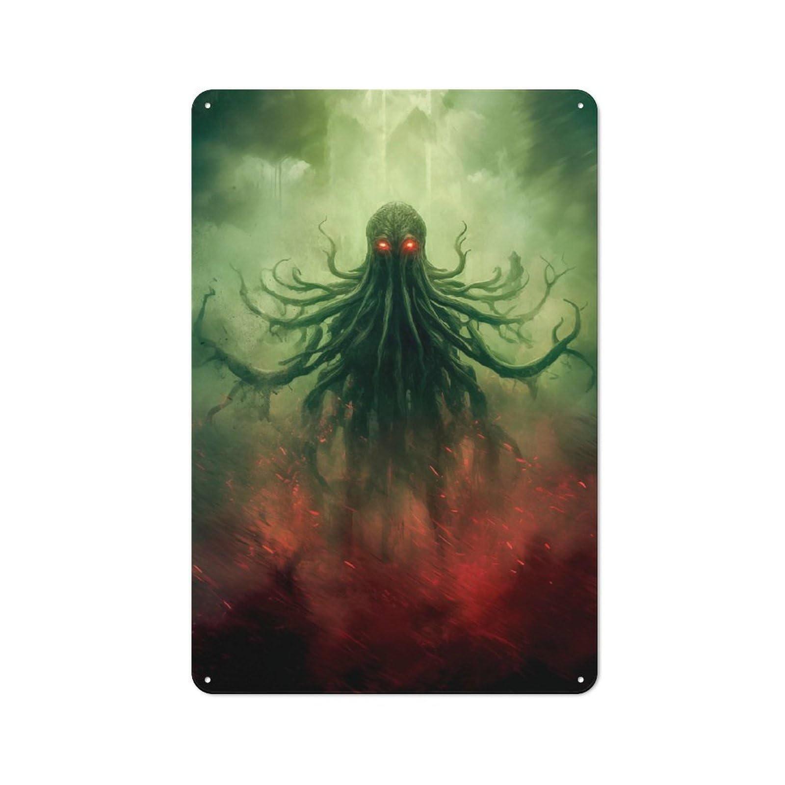 Junmoney Cthulhu Like Creature Vintage Tin Sign 30X20cm For Garden Room Or Summerhouse, For A Newly Organised Room And Metal Sign Display