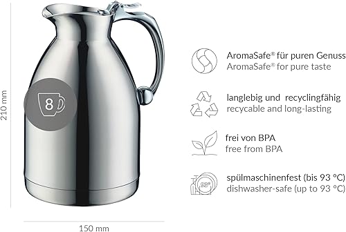 Miniatura 7 de Alfi Hotello - Jarra térmica de acero inoxidable, 8 tazas