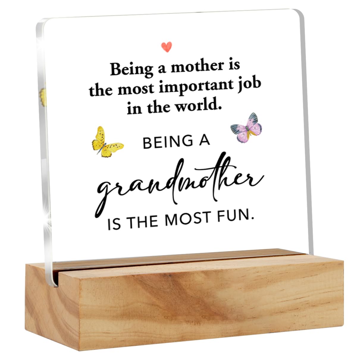Grandma Gifts From Grandchildren Granddaughter Grandson, Gifts for Grandma Birthday Christmas Mother's Day, Grandmother Clear Acrylic Sign Presents