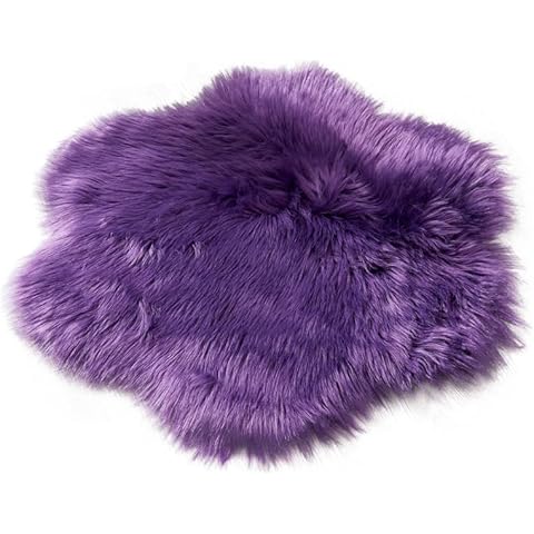 ONFUTAT Plush Purple Faux Fur Area Rug, Shaggy Accent Rug Cover